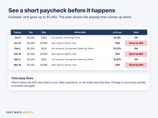 After rent goes up to $1,450, three paydays say Short by $60