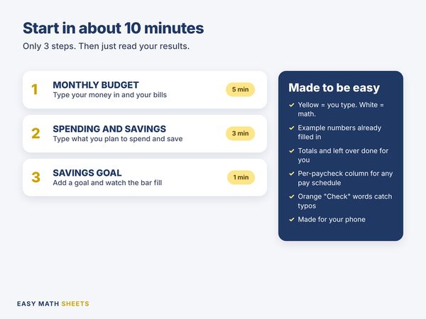 Start in about 10 minutes: 3 steps