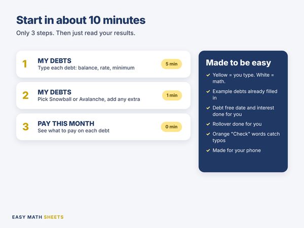 Start in about 6 minutes: 3 steps